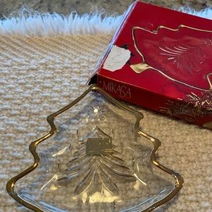Mikasa Christmas tree and dove candy dishes